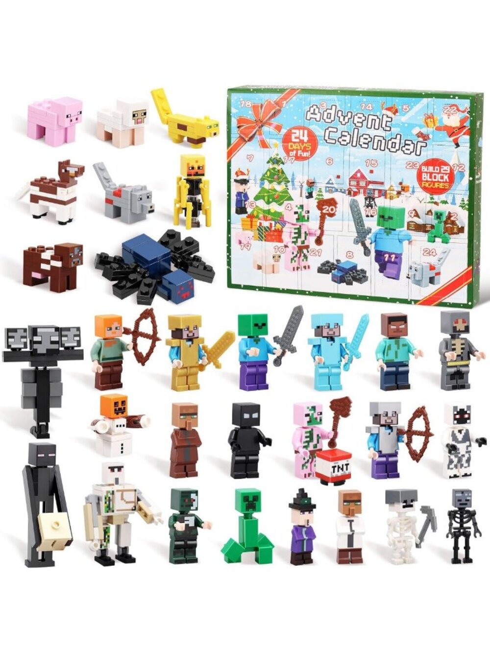 2026 Kids Christmas Advent Calendar - 24 Days of Toy Figures & Building Blocks
